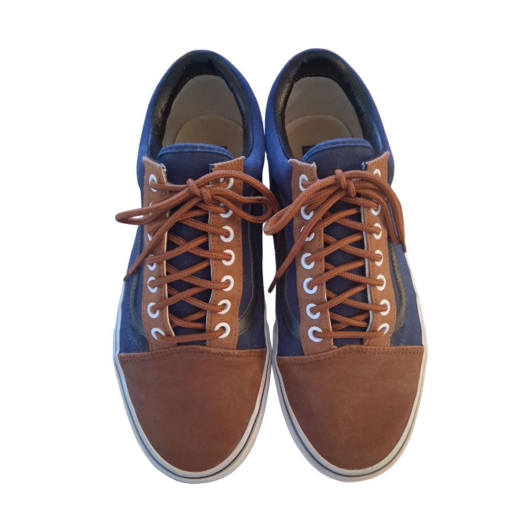 Vans Mens Brown/Blue Lace Up Sneakers SZ 10